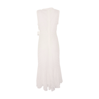 Ivory Striped Midi Dress