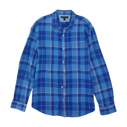 Blue Plaid Long Sleeve Button Down