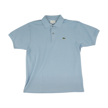Blue Solid Short Sleeve Polo