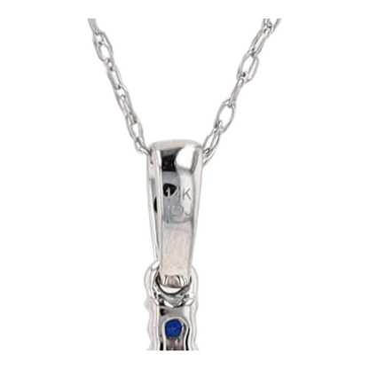 1/4 ctw 14K White Gold Sapphire Pendant Necklace