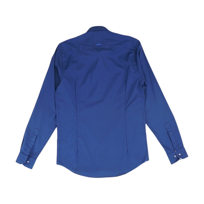 Navy Solid Long Sleeve Button Down