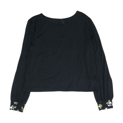 Black Solid Pajama Top