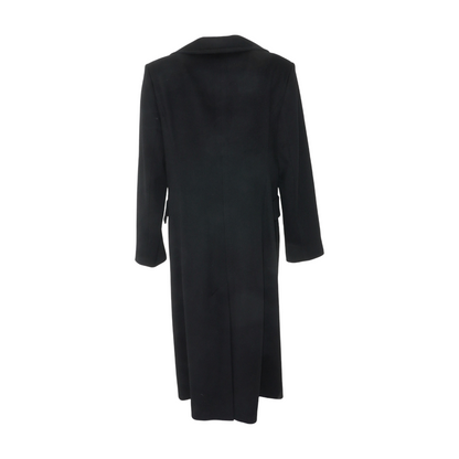 Black Double-Breasted Cashmere and Wool Blend Coat