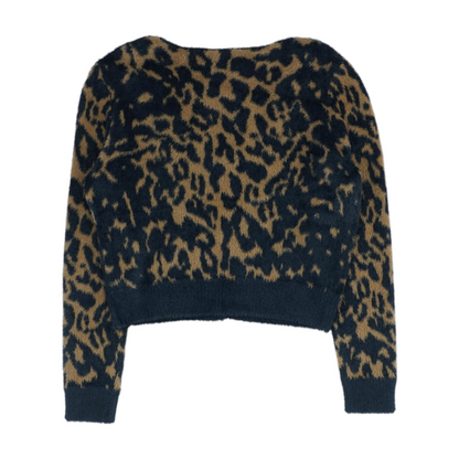 Brown Animal Print Cardigan Sweater