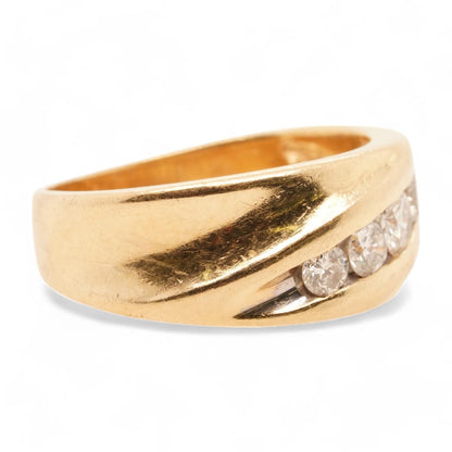 10K Gold Five Diamond Diagonal Band