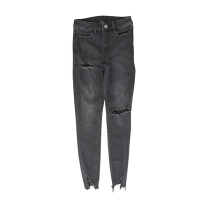 Black Solid High Rise Skinny Leg Jeans