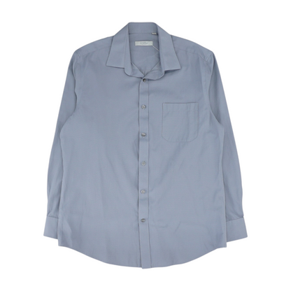 Gray Solid Long Sleeve Button Down