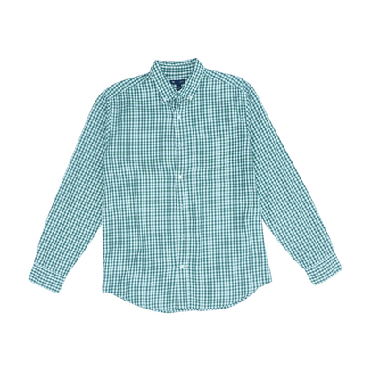 Green Check Long Sleeve Button Down