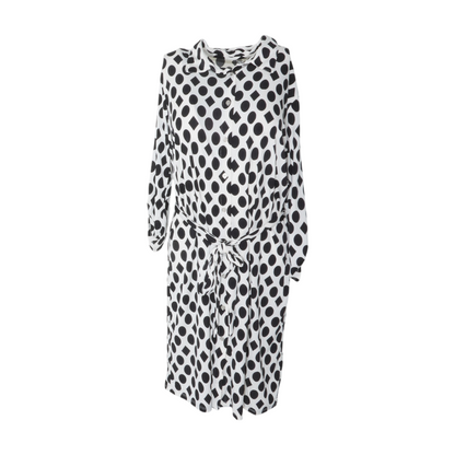 White Petite Abstract Midi Dress