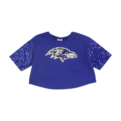 Purple Baltimore Ravens Cropped Blouse