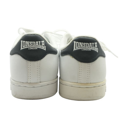 White Leather Low Top Athletic Shoes
