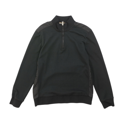Black Solid 1/4 Zip Pullover