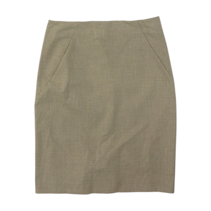Beige Striped Mini Skirt