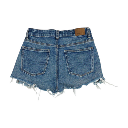 Blue Solid Denim Shorts