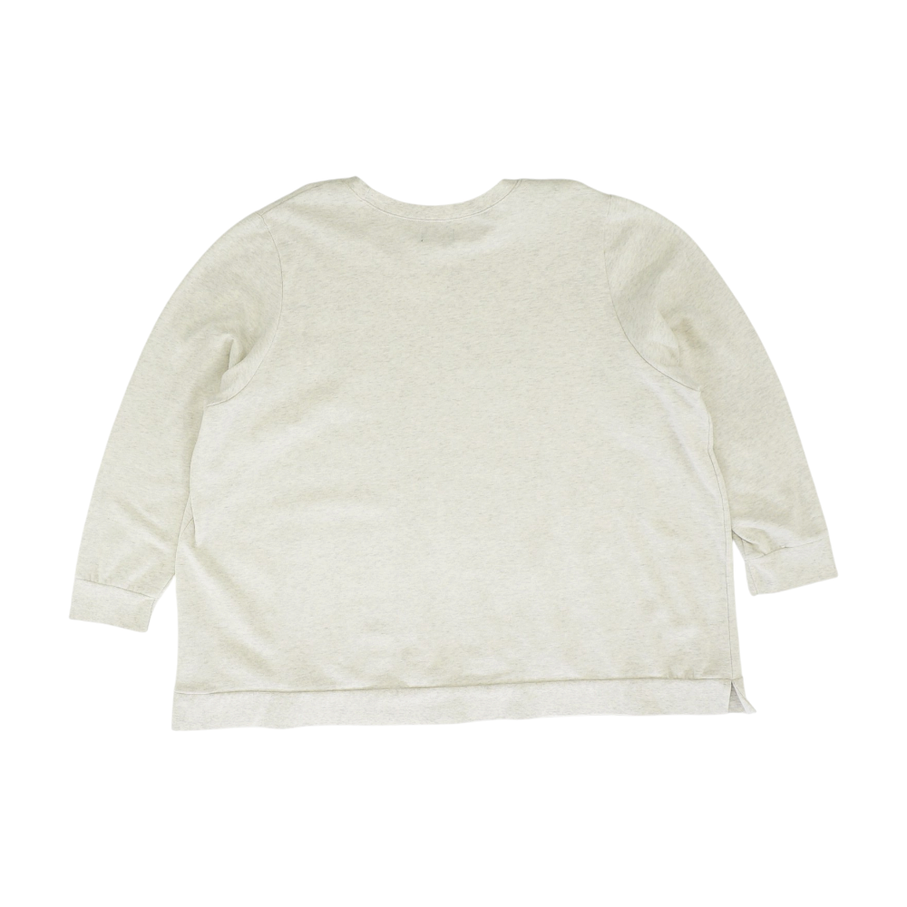 Beige Plus Size Solid Sweatshirt Pullover