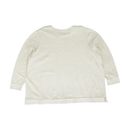 Beige Plus Size Solid Sweatshirt Pullover