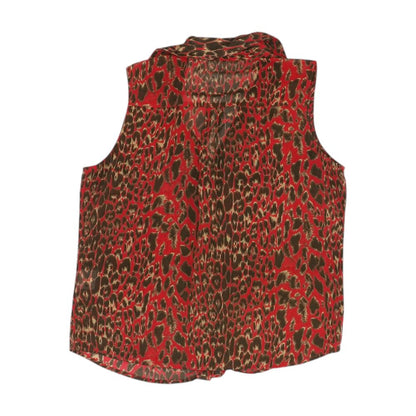 Red Animal Print Button Down