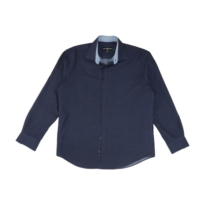 Navy Solid Long Sleeve Button Down
