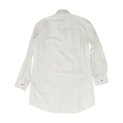 Vintage White Solid Long Sleeve Button Down