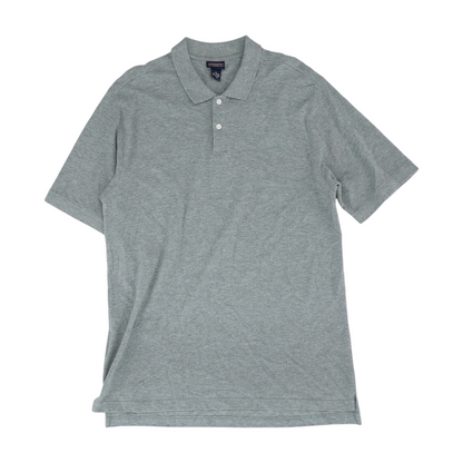 Gray Solid Short Sleeve Polo