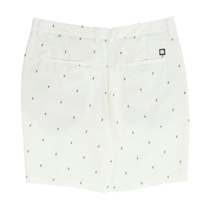 White Print Chino Shorts
