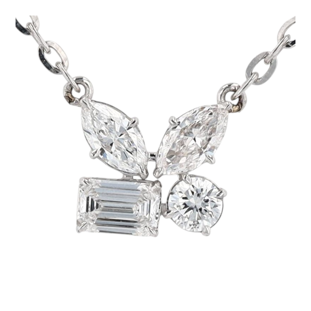 7/8 ctw 14K White Gold Lab Grown Diamond Station Necklace – Image 3