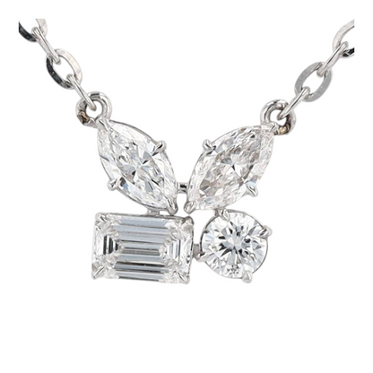 7/8 ctw 14K White Gold Lab Grown Diamond Station Necklace – Image 3