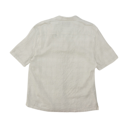 Gray Print Short Sleeve Button Down