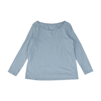 Blue Solid Pajama Top