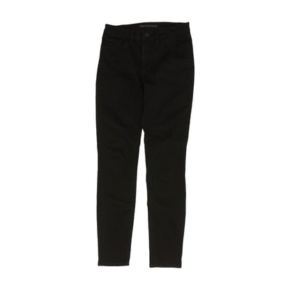 Black Solid Mid Rise Skinny Leg Jeans