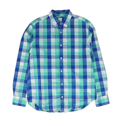 Blue Check Long Sleeve Polo