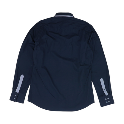 Navy Solid Long Sleeve Button Down