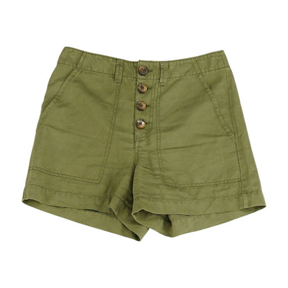 Green Solid Chino Shorts
