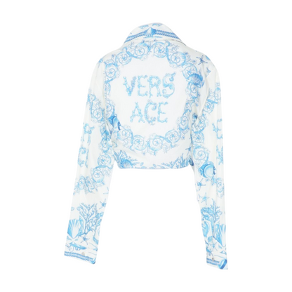 Informal Shirt Underwater Barocco Bicolour Foulard On Cotton Poplin