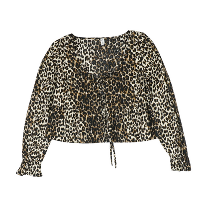 Brown Animal Print Blouse