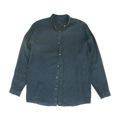 Navy Solid Long Sleeve Button Down