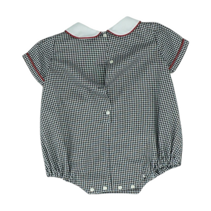 Black Check Short Sleeve One-Piece