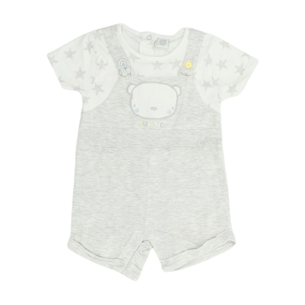Gray Short Sleeve One-Piece