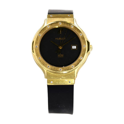 Women's 18K Gold Case With Black Silicone Band Watch