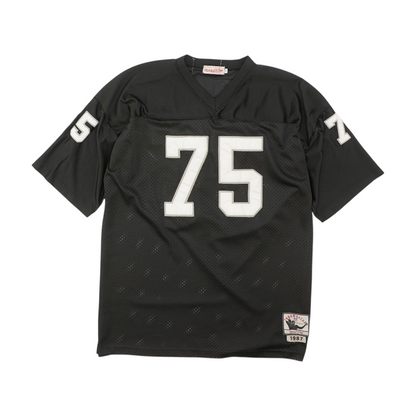 Vintage Oakland Raiders Howie Long #75 Jersey Autographed By Jim Plunkett #16