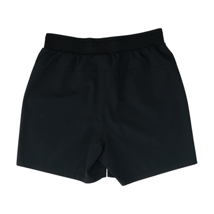 Black Solid Active Shorts