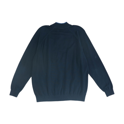 Navy Solid 1/4 Zip Sweater