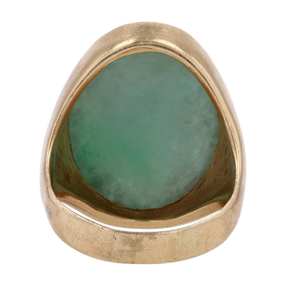 14K Yellow Gold Jade Fashion Ring