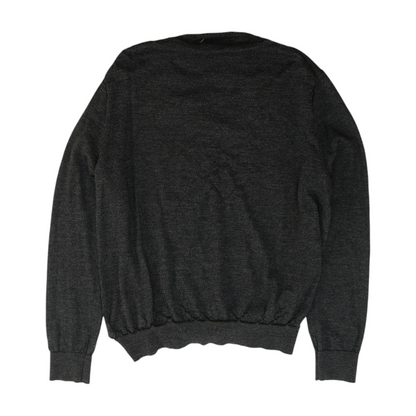 Black Solid Pullover Sweater