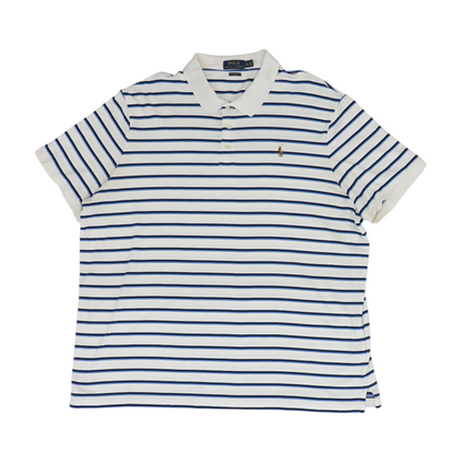 White Striped Short Sleeve Polo