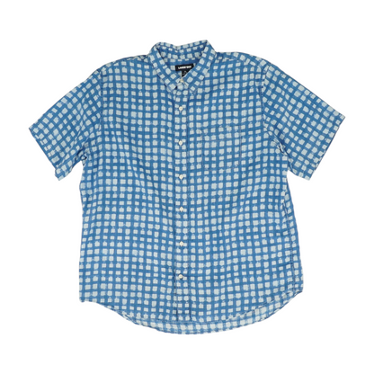 Blue Check Short Sleeve Button Down