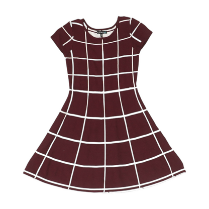 Maroon Check Dress