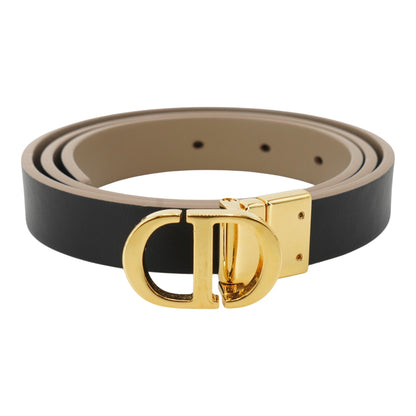 Black & Hazelnut 30 Montaigne Reversible Belt in Smooth Calfskin