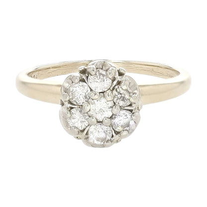 1/3 Ct 14K Two Tone Gold Vintage Style Diamond Engagement Ring