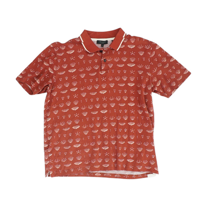 Red Print Short Sleeve Polo
